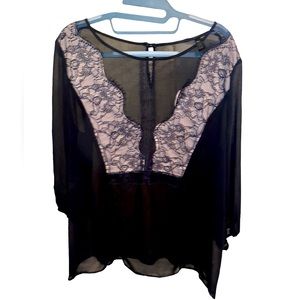 Sheer lace boho blouse